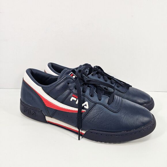 Fila Men's Original Fitness Lea Classic Sneakers Navy/White/Red US Size 11.5 - Picture 1 of 7